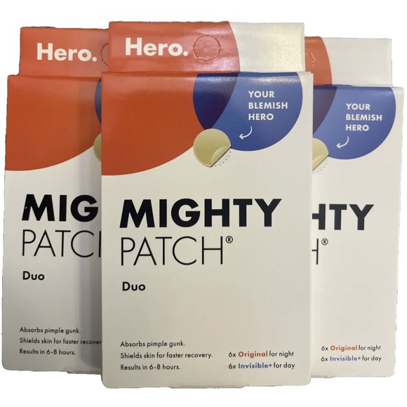 Hero Cosmetics Mighty Acne Pimple Patch Duo - 12ct LOT OF 3 exp 4/2025 Sealed - Picture 1 of 4